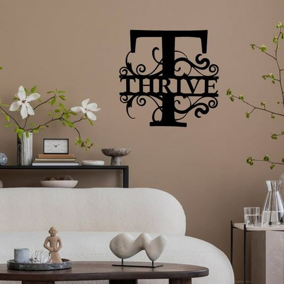 CaiYueKe Metal Wall Art Decor Letter Sign - Family Name Initial, Monogram Iron Art Sign with Rustic Modern Design, Indoor Outdoor Hanging Decoration for Home, Housewarming Wedding Gift