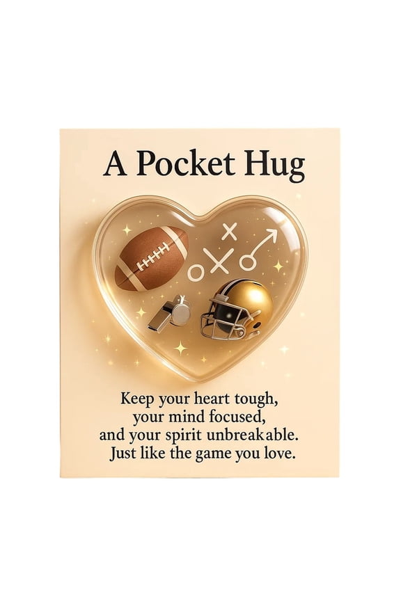 Sports Theme Pocket Tokens, Heart Shaped Golf Basketball Baseball Keychain Gift, Motivational Athlete Locker Room Decor, Team Spirit Encouragement Gift for Players Fans
