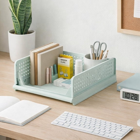 CaiYueKe Stackable Storage Bins Foldable Organizer Drawers Waterproof Plastic Wardrobe Closet Shelves Cabinet Space Saving Home Office Utility Container