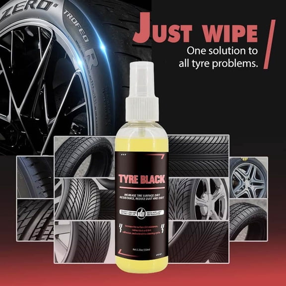 CaiYueKe Tire Brightener, 100ml Tire Shine Spray, Delays Aging, Brightens and Darkens Wheels, Stain Removal Polish, Protective Coating, UV Protection Tire Care