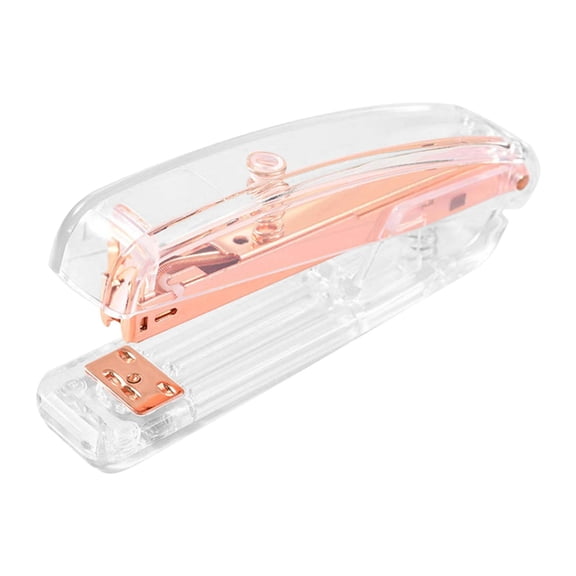 CaiYueKe Transparent PS Stapler High End Office Supplies Student Bookbinding Machine 8 Sheet Capacity 24/6 Staple Size Gold Silver Colorful Stylish Binding Tool for School Home Office