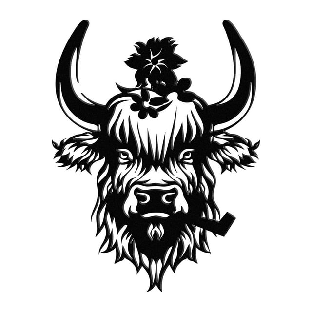 Caihaooo Metal Decorative Front Door Bull Head Hanging Metal Wall Art