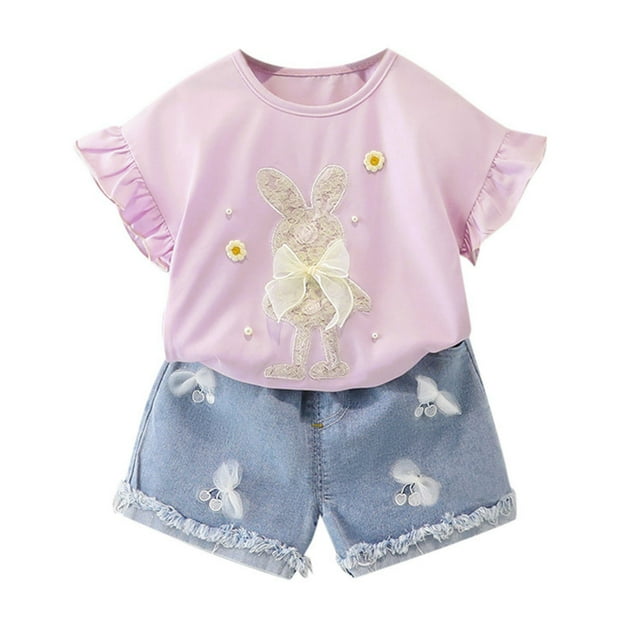 Caihaooo Toddler Girl Easter Clothes Baby Girl Summer Outfits Cute