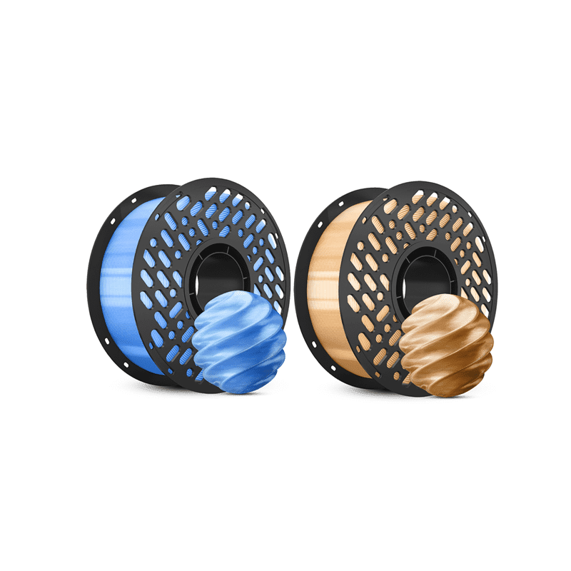 Cailab PETG 3D Printer Filament Combo Pack, 2 Rolls (2 × 1KG), 1.75mm, FDM Compatible,Translucent Blue+Translucent Brown