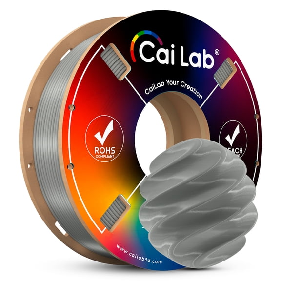 Cailab PLA+ 3D Printer Filaments, 0.44lb(200g) Spool, for Bambu Lab, Light Gray