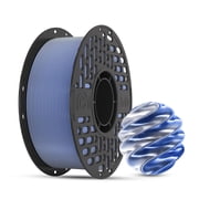 Cailab PLA Silk Dual-Color 3D Printer Filament, 2 Colors Changing, 2.2lbs1KG Spool, for FDM 3D Printer, Blue&Silver