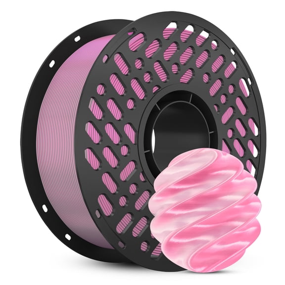 Cailab PLA Silk Dual-Color 3D Printer Filament, 2 Colors Changing, 2.2lbs(1KG) Spool, for FDM 3D Printer, Sakura White