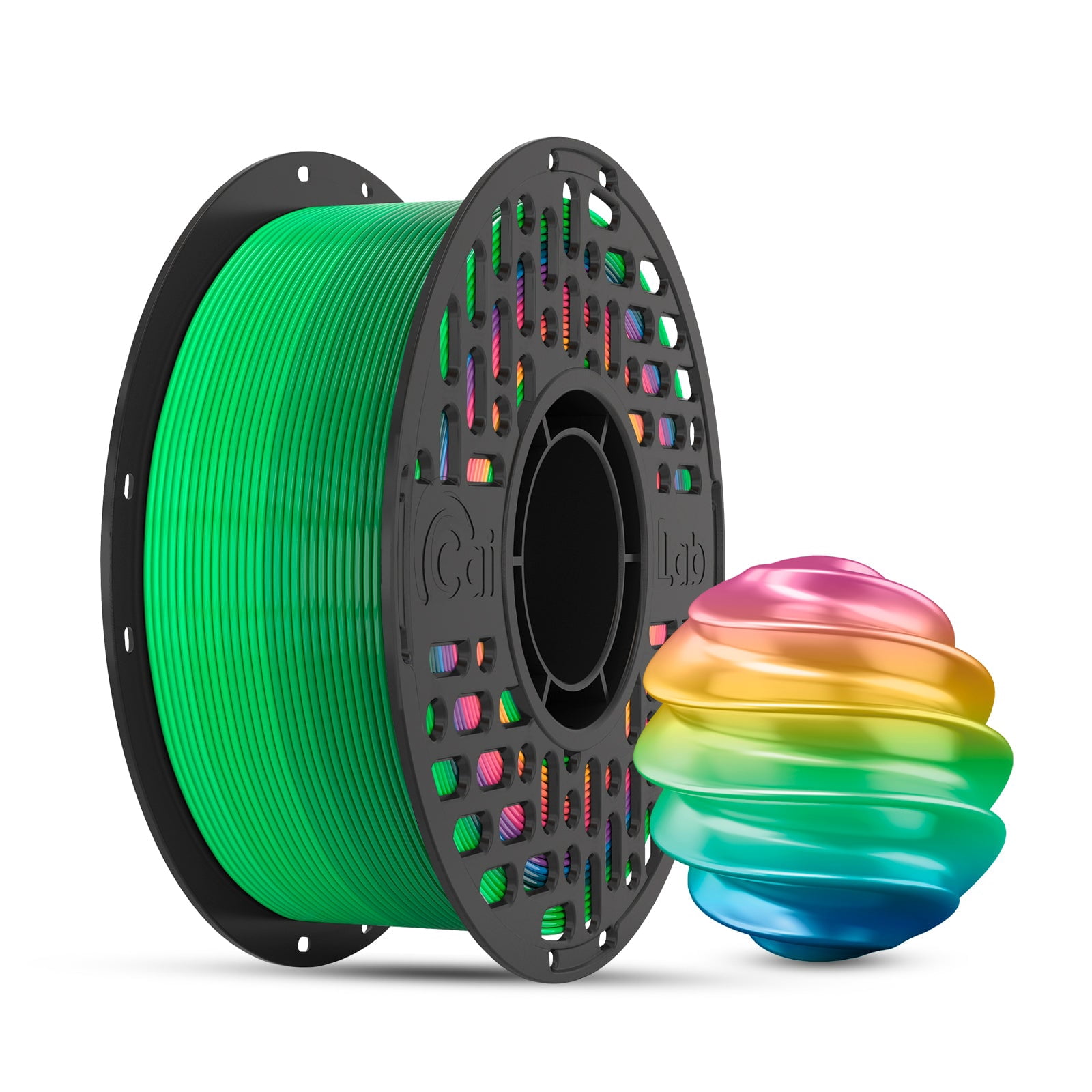 Cailab PLA Silk Gradient 3D Printer Filaments, Multicolor, for FDM 3D Printers, Rainbow No.5