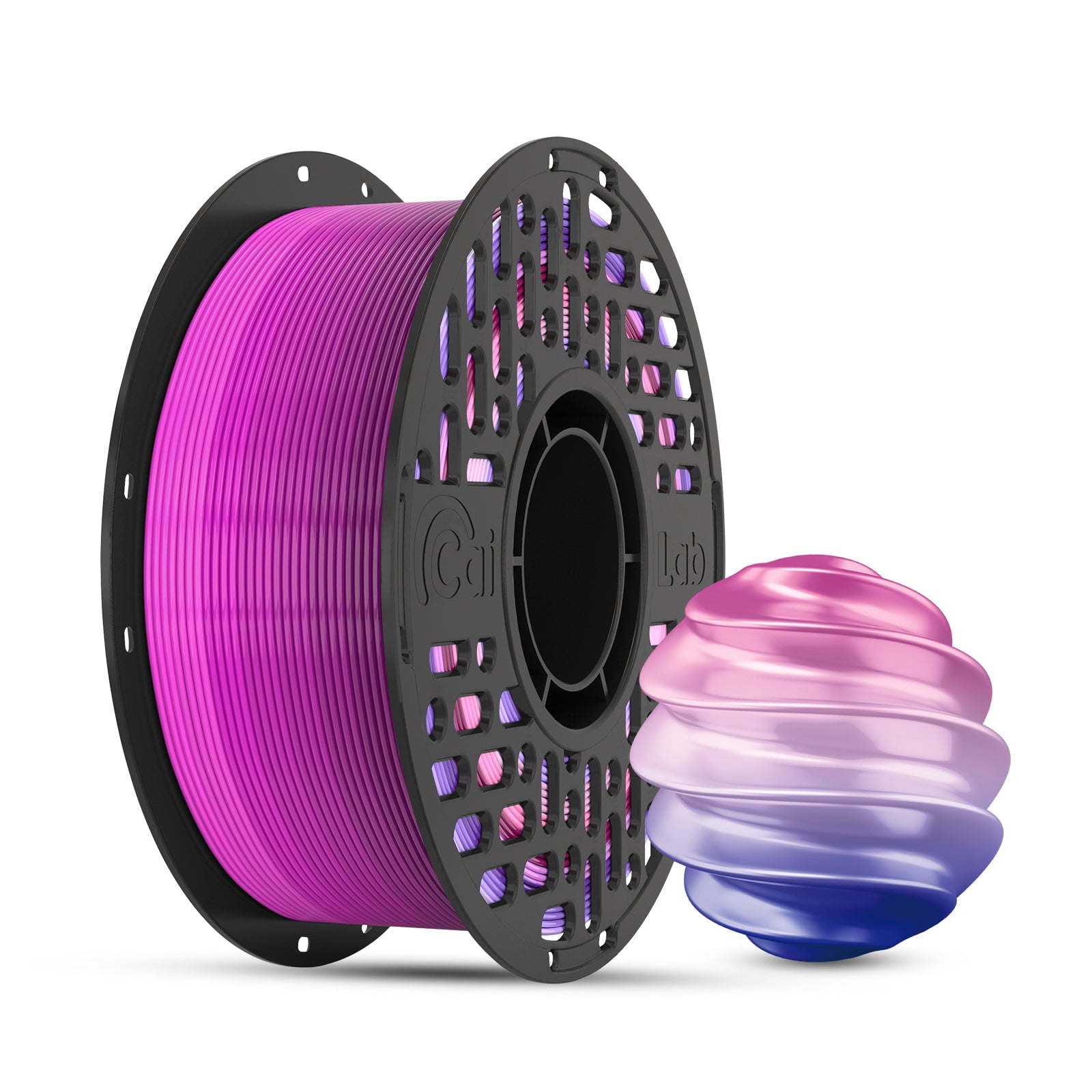 Cailab PLA Silk Gradient 3D Printer Filaments, Multicolor, for FDM 3D Printers, Rainbow No.6