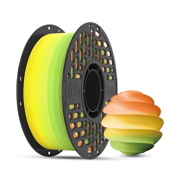 Cailab PLA Silk Gradient 3D Printer Filaments, Multicolor, for FDM 3D Printers, Sunflower