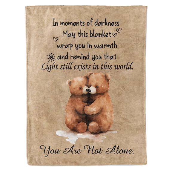 KAAYEE Throw Blanket for Premium Hope Faith Gift, Sends Positive Energy, Inspirational Uplifting, Comfort Fluffy Sherpa Blanket for Best Friend,Women,Men,Brown