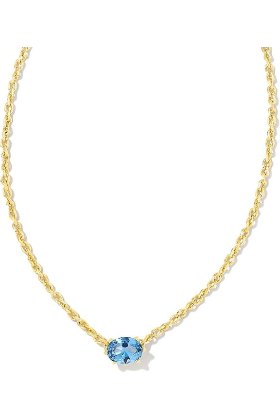 Cailin Crystal Pendant Necklace Gold Blue Violet Crystal