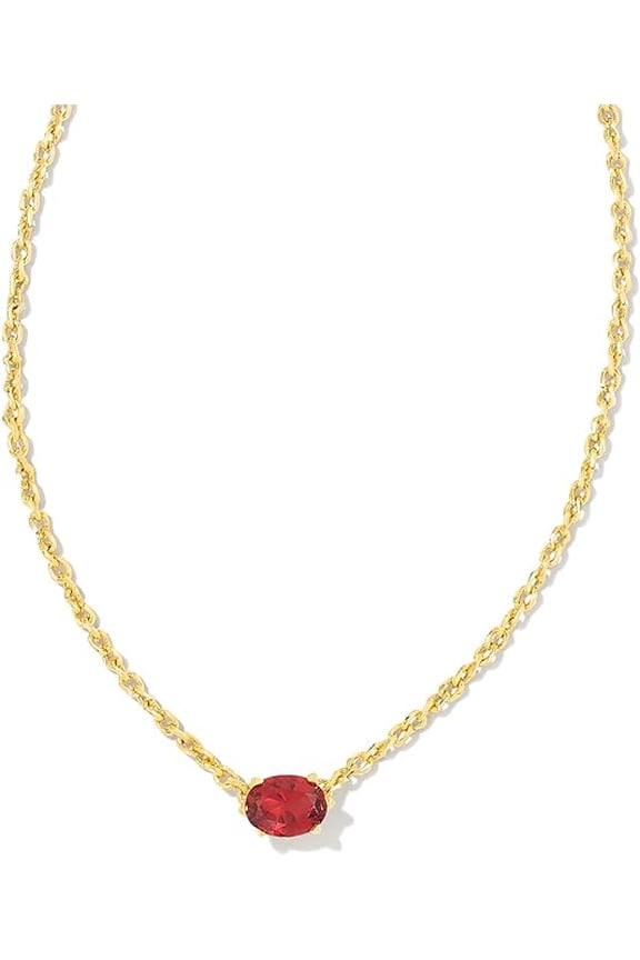 Cailin Crystal Pendant Necklace Gold Burgundy Crystal