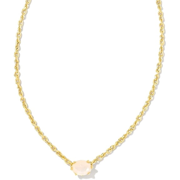 Kendra Scott Cailin Crystal Pendant Necklace Gold White Iridescent Crystal