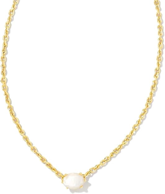 Kendra Scott Cailin Crystal Pendant Necklace Gold Ivory Mother Of Pearl