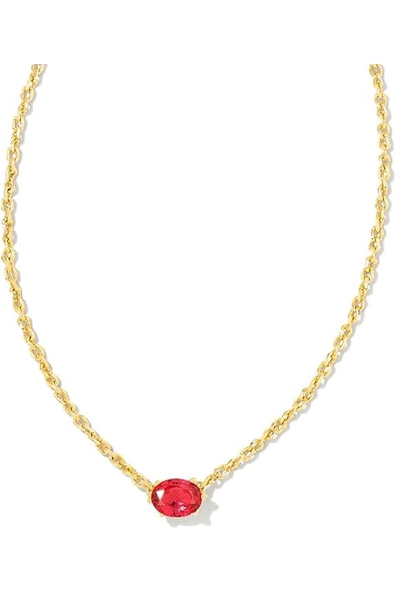 Cailin Gold Pendant Necklace in Red Crystal