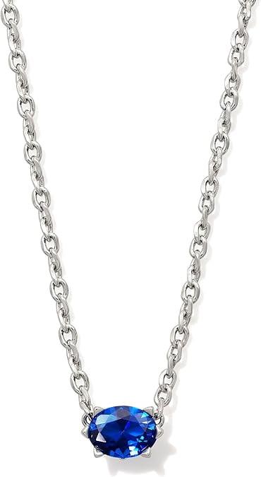 Kendra Scott Cailin Silver Pendant Necklace in Blue Crystal