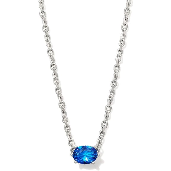 Kendra Scott Cailin Crystal Pendant Necklace Silver Blue Violet Crystal