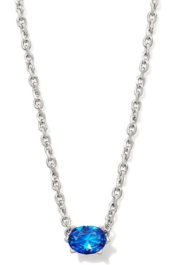 Cailin Crystal Pendant Necklace Silver Blue Violet Crystal