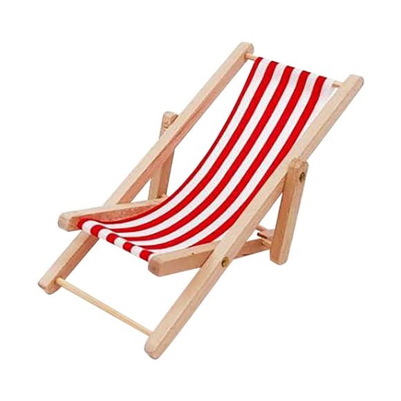 Cailmei 1:12 Doll House Furniture Beach Chair Foldable Chair Red Free Size