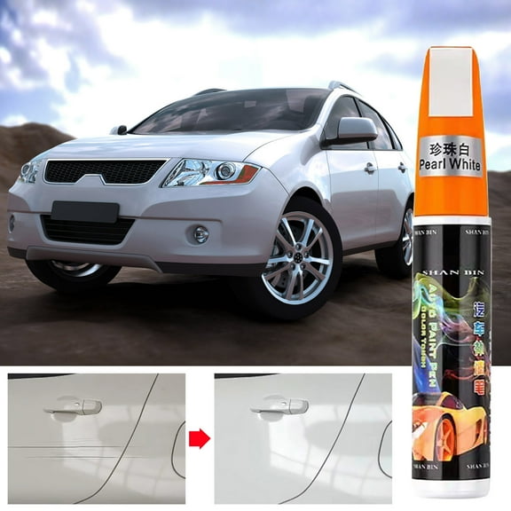 Menrkoo 2-In-1 Car Scratch Repair Pen | Paint Refinishing & Scratch Remover For All Surfaces, 12Ml White Free Size