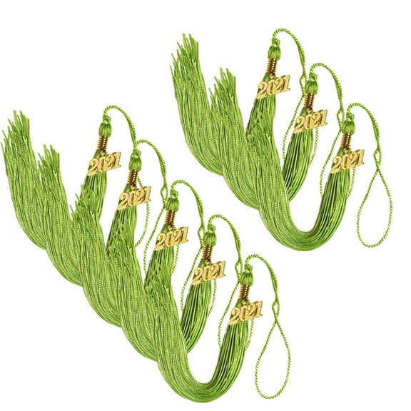 Cailmei Academic Grade Graduation Tassels With 2021 Gold Pendants Graduation Grade Tassels Green C