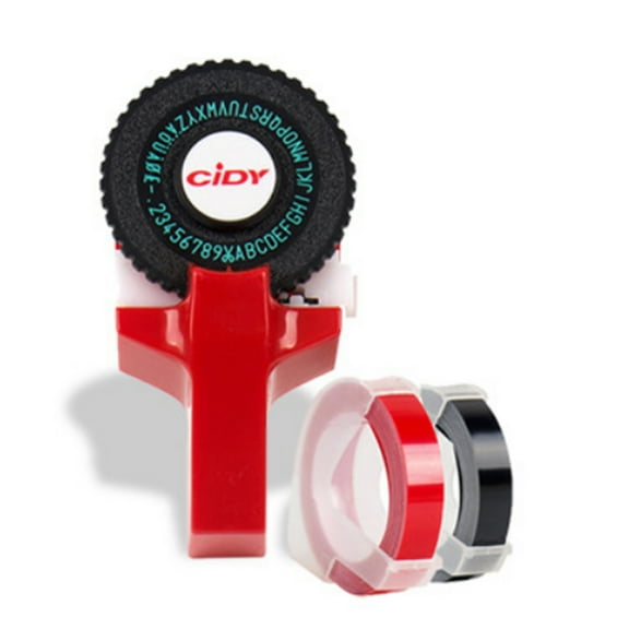 Cailmei Manual Em Ing Label Maker,Mini Manual Printers,Small Em Ed Tape Printers Ledger Red