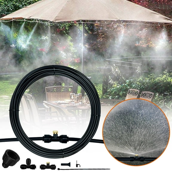Cailmei Misting System Outdoor System For Patio Garden Trampoline Greenhouse Black C