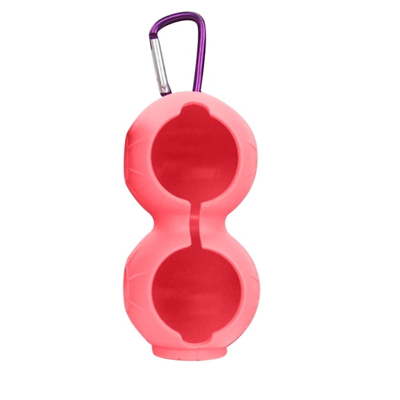 Cailmei Silicone Golf Ball (Set Of 2) - Soft Protective 2-Ball Carrier Holders For Golf Balls With Carabiner Clip Pink