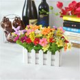 Cailmei Wooden Fence Simulation Flower Set Ornaments Home Living Room