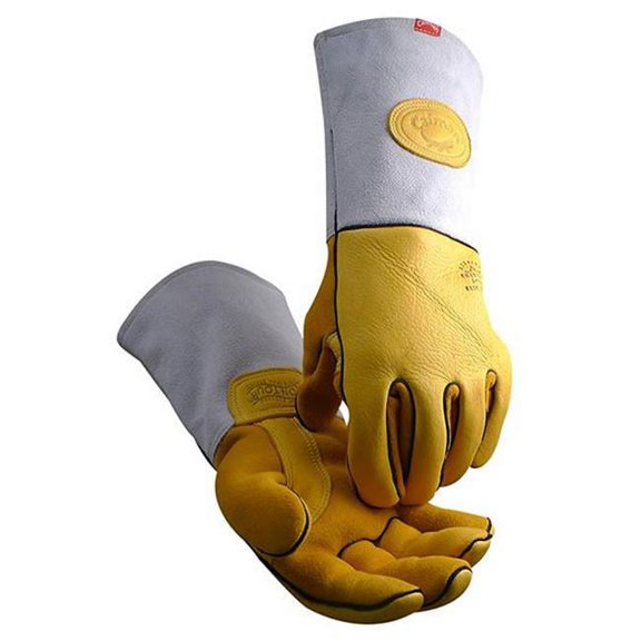 Caiman 1485 American Elkskin, Kontour Pattern, Wool Insulated Back, MIG Stick Glove, X-Large