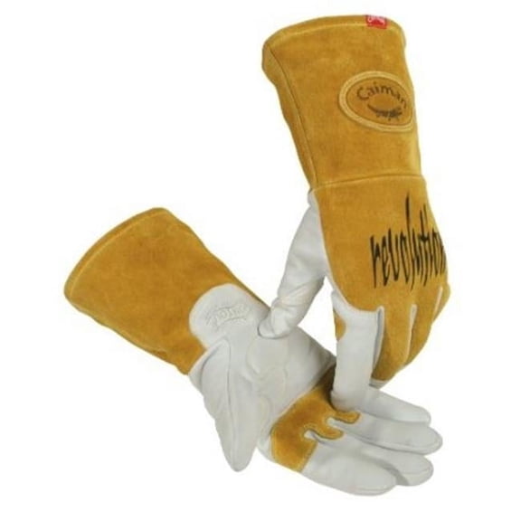 Caiman 1868 Goatskin, Kontour Pattern, FR Fleece Insulated Back, TIG Glove, Medium