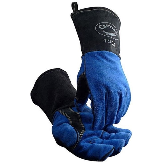 Caiman 1506 Cowhide, Kontour Pattern, Fleece Insulated Stick MIG Glove, One Size Fits Most