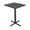 thumbnail image 1 of Cain 30" Square Cafe Table with Steel X Base and Hidden Adjustable Glides - Grey, 1 of 6