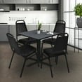 thumbnail image 1 of Regency Cain 42 in. Square X-Base Breakroom Table- Grey & 4 Restaurant Stack Chairs- Black, 1 of 8