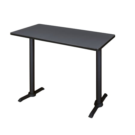 Regency Cain 48 x 24 in. Steel T-Base Cafe Training Seminar Table- Grey