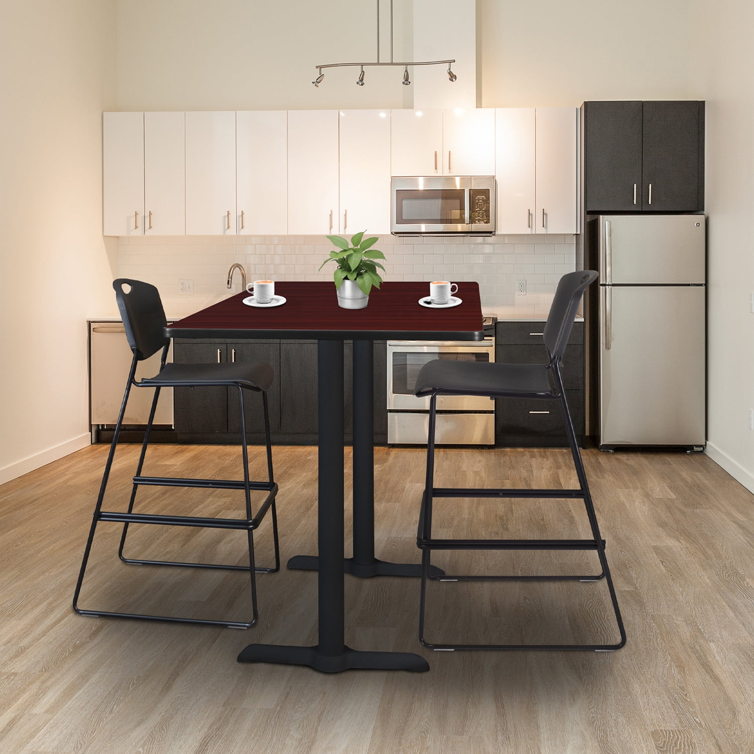 Regency Cain 66 x 24 in. Steel T-Base Cafe Training Seminar Table ...