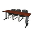 thumbnail image 1 of Cain 84" x 24" Cherry Training Table and 3 Zeng Stack Chairs, Multiple Colors, 1 of 7