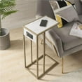 thumbnail image 1 of Cain End Tables White And Gold 2 USB Charging Ports 2 Outlets Power Plug, 1 of 6