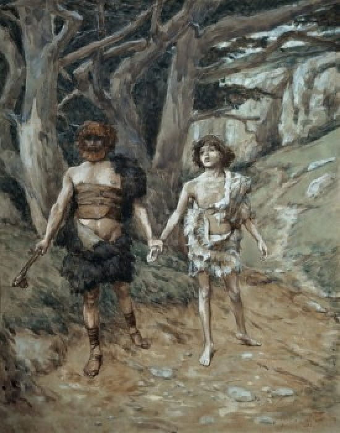 Cain Leadeth Abel to Death James J Tissot 1836-1902 French Jewish Museum New York City Canvas Art - James Tissot (18 x 24)