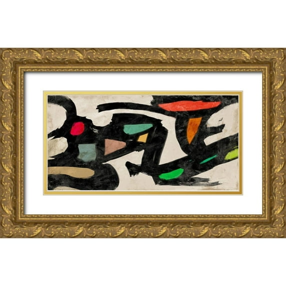 Caine, Roland 24x14 Gold Ornate Wood Framed with Double Matting Museum Art Print Titled - Waves in motion
