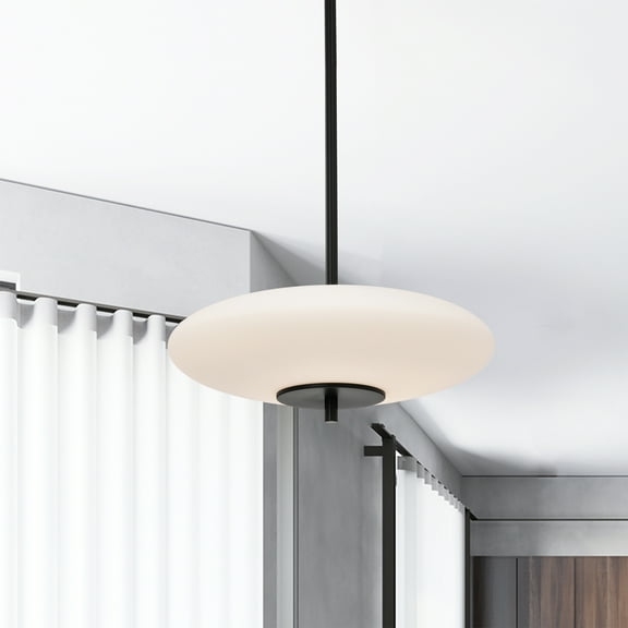 Caio 15.7 in. 1-Light Indoor Matte Black Finish Pendant Light