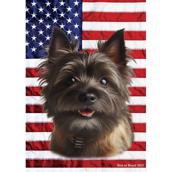 Cairn Terrier Brindle - Best of Breed All-American Patriotic III House Flags