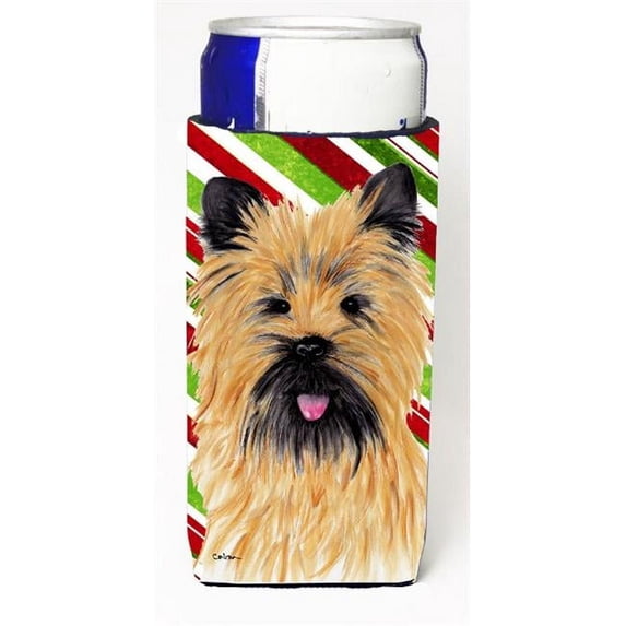 Cairn Terrier Candy Cane Holiday Christmas Michelob Ultra bottle sleeves For Slim Cans - 12 oz.