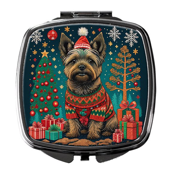 Cairn Terrier Christmas Compact Mirror 2.75 in x 3 in