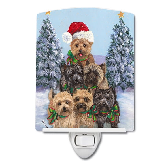 Cairn Terrier Christmas Family Tree Ceramic Night Light