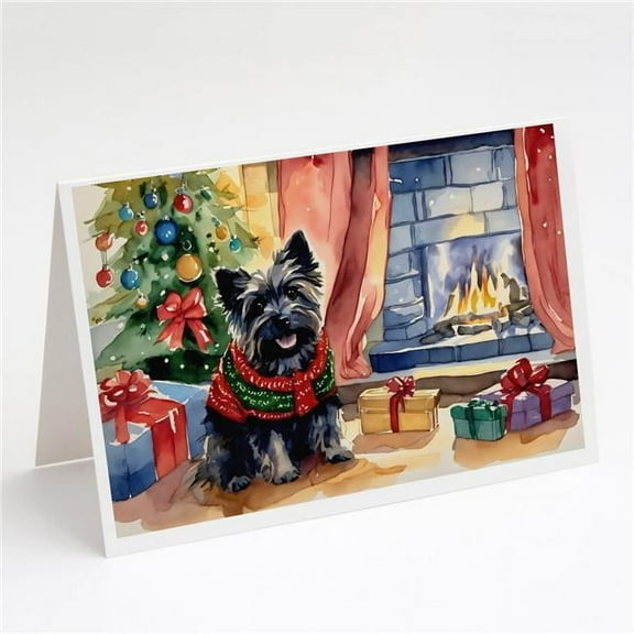 Cairn Terrier Christmas Greeting Cards and Envelopes Pack of 8 7 in x 5 in
