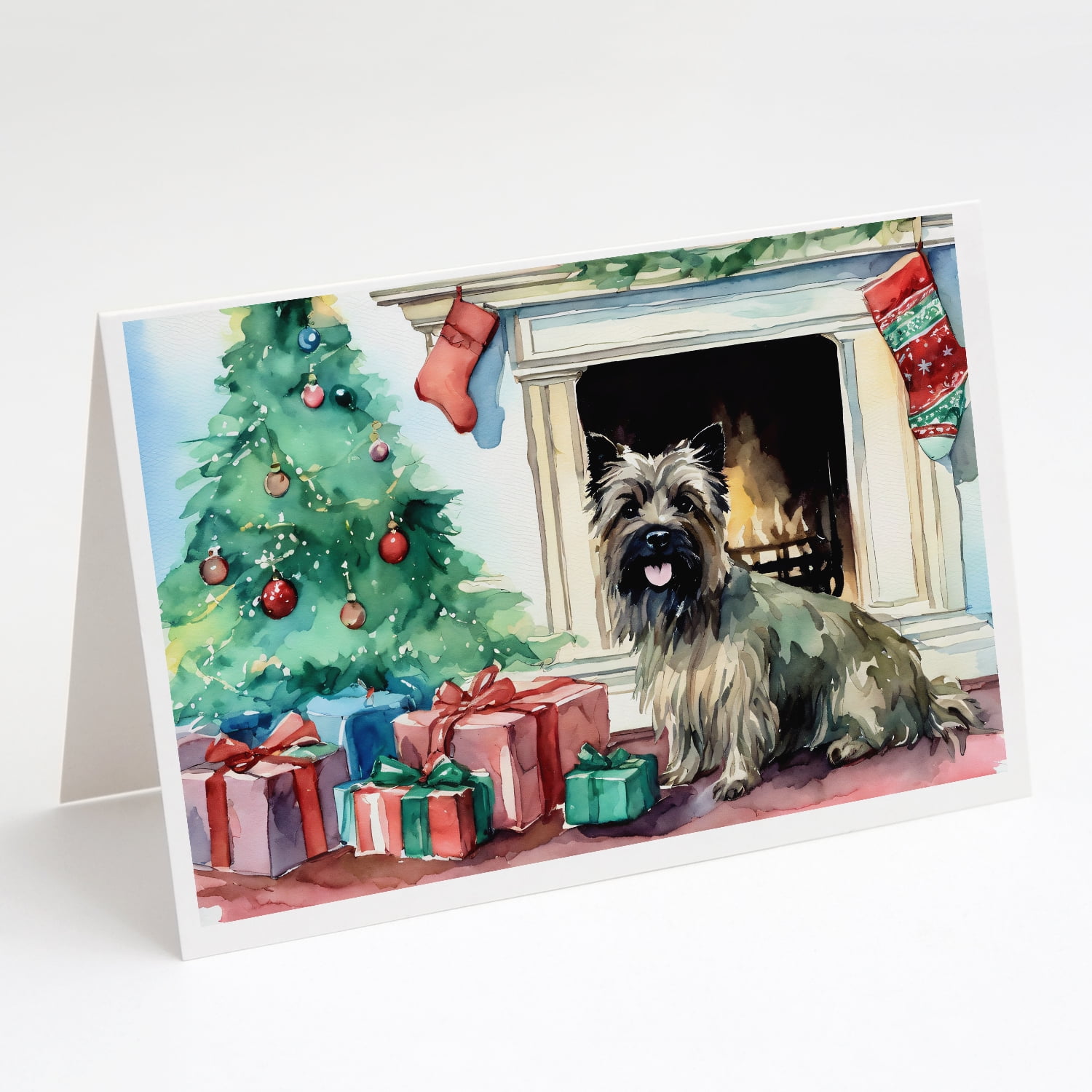 Cairn Terrier Christmas Greeting Cards and Envelopes Pack of 8 7 in x 5 in