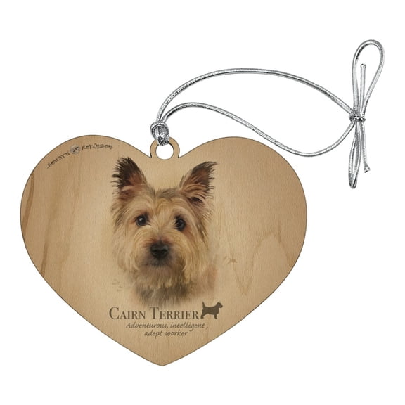 Cairn Terrier Dog Breed Heart Love Wood Christmas Tree Holiday Ornament