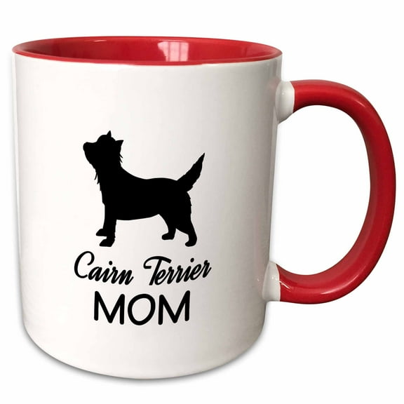 3drose, Cairn Terrier Dog Mom, 15oz Two-tone Red Mug